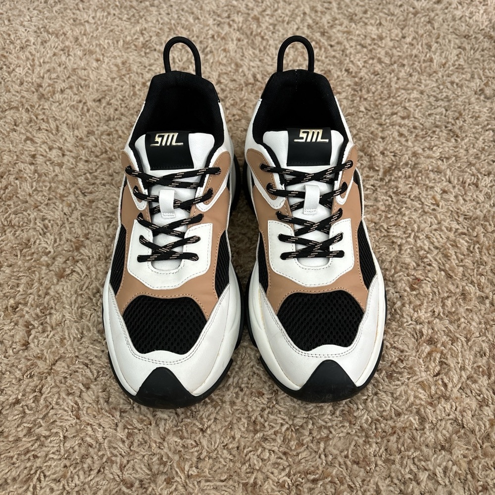 Steve Madden Black, Tan and Cream Sneakers
